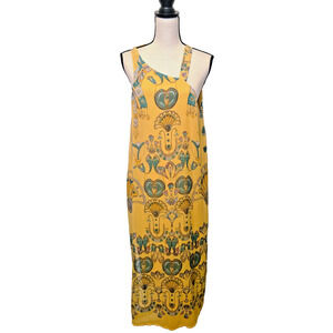 Anthropologie Akemi +Kin midi dress with pants 10 Egyptian motif boho